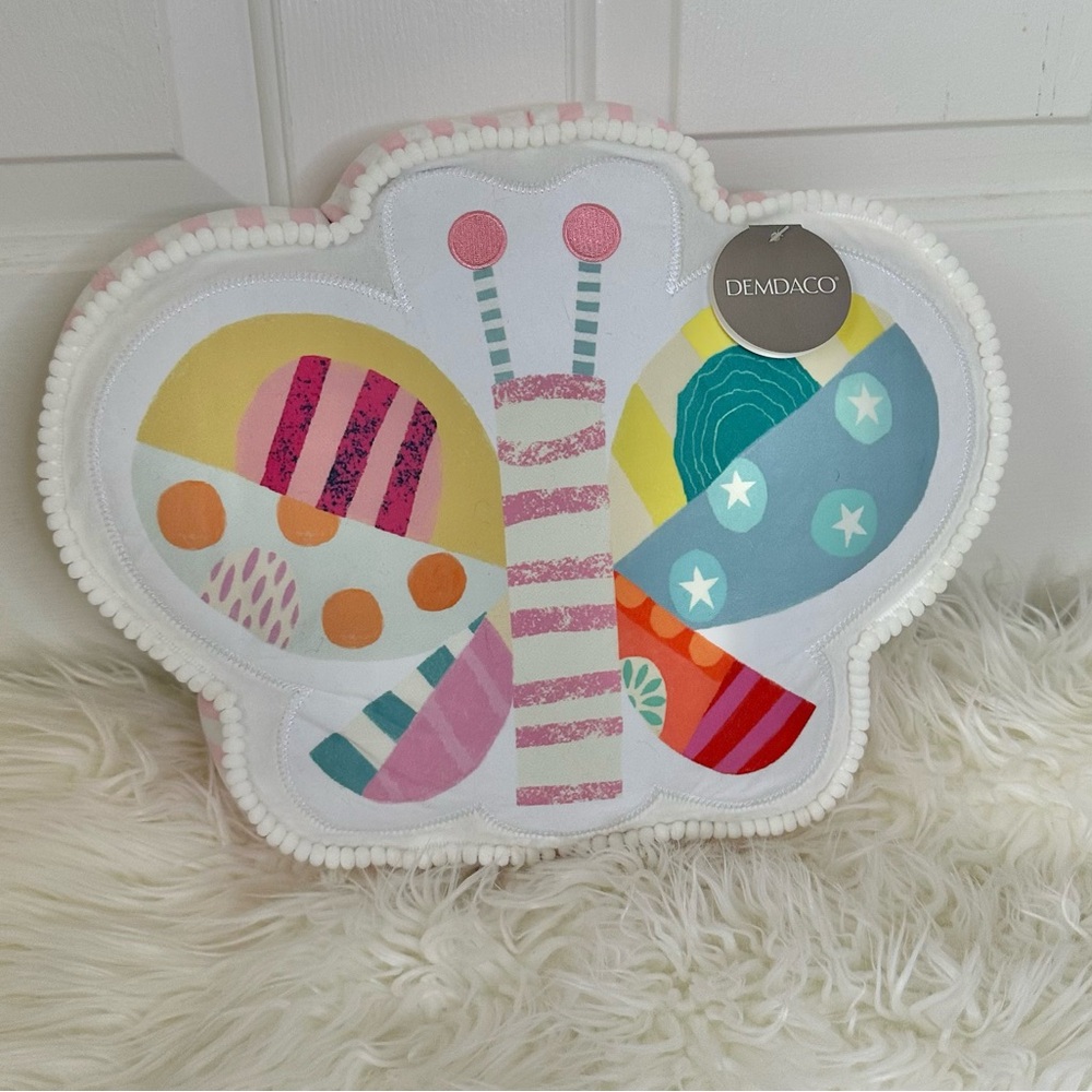 Demdaco Patchwork Butterfly Pillow